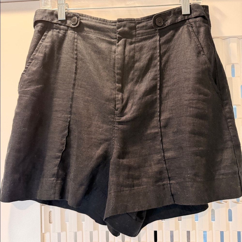 Madewell Black Linen Shorts Sz 8